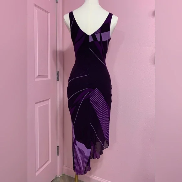 VTG Arden B Asymmetrical Purple Dress with Abstract Print - XS - Picture 5 of 10